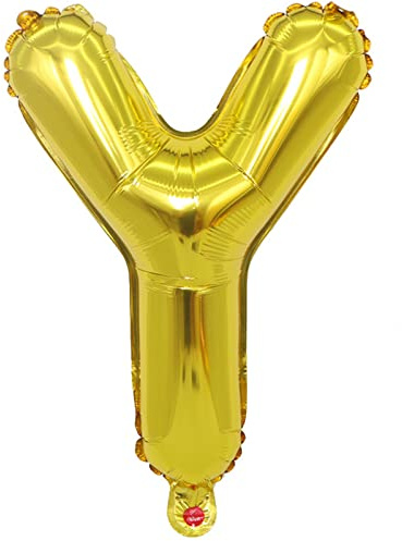 D2D | Party Balloon Buchstabe Y in Gold - Größe 40 cm - Folienballon - Buchstabenballon - Geburtstagsdeko