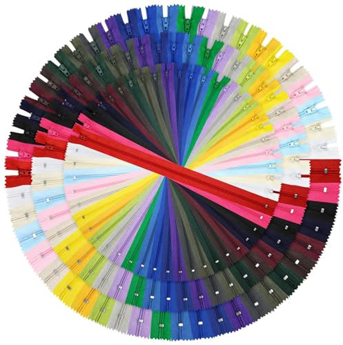 DOITEM Reißverschluss, 24 Farben Nylon Reißverschlüsse, 20cm 30cm 40cm lang, 2.5cm breit für Kleidung Tasche Mäppchen Kissenbezug, 72 Stück