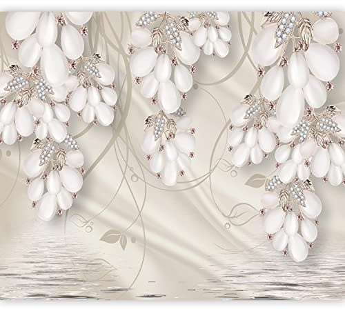 murando - Fototapete Premium-Vlies Ornament Trauben Retro, 350x256 cm | Premium-Vliesstoff, Full HD Druck, hochwertige Verarbeitung fürs Wohnzimmer, schnelle Montage, lichtbeständig, geruchsfrei