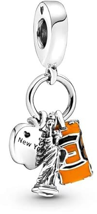 Charm Symboles de New York en Argent Sterling 925 Compatible avec les Charms Pandora et de nombreux Autres Bracelets à Charms du Royaume-Uni.