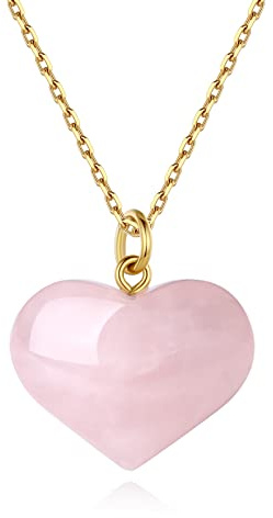 GAVU Collana da Donna con Ciondolo Cuore di Pietre Naturali e Cristalli