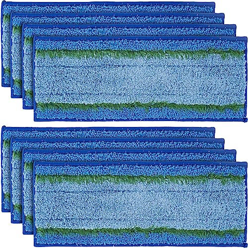 BlueStars 8 Packs Upgraded Washable and Reusable Wet Mopping Pads - Compatible with Braava Jet m Series Braava Jet m6 (6110) (6012) (6112) (6113) Ultimate Robot Mop - Blue