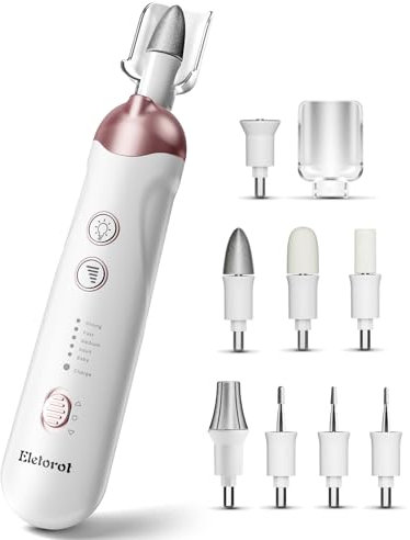 Eletorot Maniküre Pediküre set Elektrisch, Elektrische Nagelfeile mit 8pcs Nagelfräser Aufsätze LED Licht, Nagelpflegeset und Fußpflege Set Professionell mit Akku, Geschenke für Frauen Männer