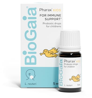 BioGaia Pharax Kids Drops with Vitamin D | Probiotic Supplement for Children & Toddlers | Immune Support with 100 Million Live L. Reuteri Probiotics | Features LongevityGuard | 5 ml