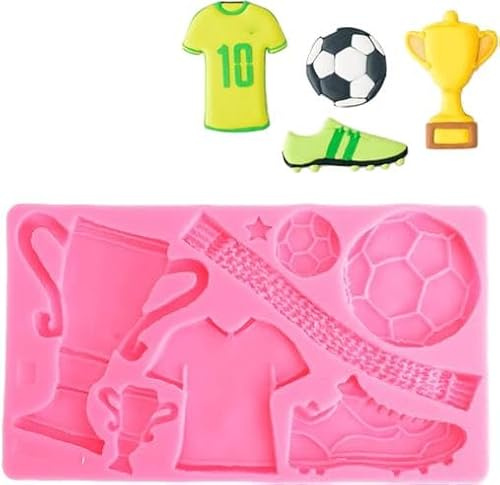 Topyond Fußball Silikonform,Silikonform Basketball,Fußball Schokolade Süßigkeiten Formen,Dekorationsform Für Geburtstag, Hochzeit, Party, DIY Kuchen,Europapokal