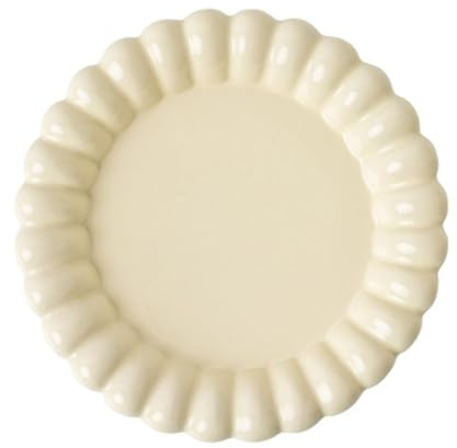soulnioi Ceramic Dinner Plate, 8.25 Inch Salad Plates, Flower Fruit Plate Dessert Appetizer Plate, Round Lunch Plates Multipurpose Tray Serving Plate for Kitchen
