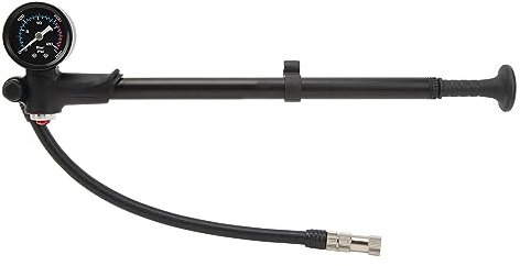 ANKROYU Hochdruck Dämpferpumpe, Mini Fahrradluftpumpe aus Aluminiumlegierung, Tragbare Gabelpumpe mit Luftdruckmesser, Fahrradreifenpumpe für MTB, Gabel- und Stoßdämpferpumpe