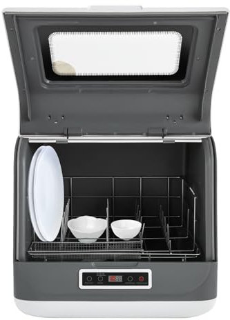 Spülmaschine Mini Geschirrspüler, 800W Touch-SteuerungTischgeschirrspüler, Spülmaschine mit 3 Waschmodi, Dishwasher 12-20 Geschirrteile, Klein Tischspülmaschine Mini Geschirrspüler (Weiß)