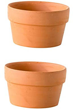 NULYLU Macetas de Barro para Suculentas y Cactus, 2 Unidades, Diámetro 12,5 Cm, Orificio de Drenaje, Adecuadas para Jardinería y Decoración de Interiores