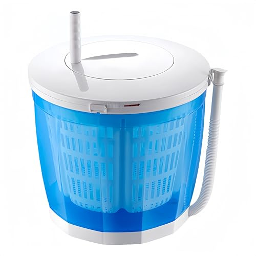 Portable Clothes Washer and Dryer Machine, Manual Hand Crank Washing Machine and Spin Dryer Combo, Non-Electric Travel Washing Machine for Apartment RV
