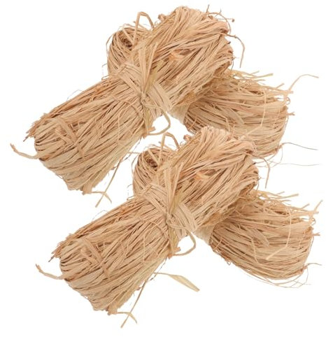 DIYEAH Raffiaband 4 Bündel Naturbast Geschenkband Bastgras Für Floristik Blumensträuße Verpackung Dekoration Hochzeit Party Zuhause