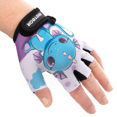 meteor Guantes de Ciclismo Niñas y Niños - Guantes Bicicleta para Infantil MTB BMX Carretera Montaña sin Dedos
