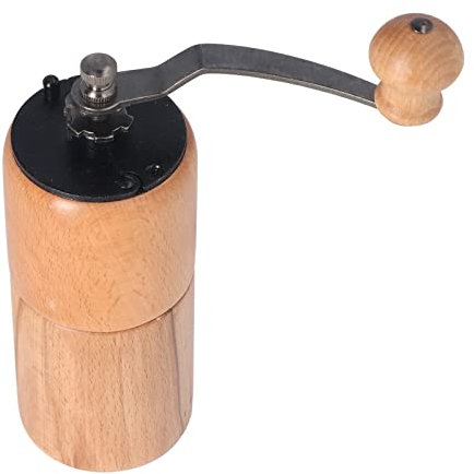 Molinillo de café Manual, Madera de Acero Inoxidable de Madera Tranquila de Manivela de café Molino de café Portátil Molinillo de café de café para Cafetería para el Hogar (L)