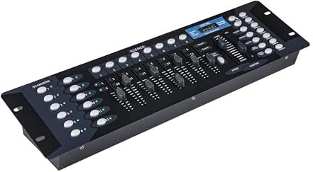 YASTA Centralina Controller Mixer DMX 512 192 Canali Console Luci Effetti Disco e Palco, Luci Professionali per DJ e Spettacoli Controllo Illuminazione Mixer DMX Effetti Luce Ideale per Teste Mobili.