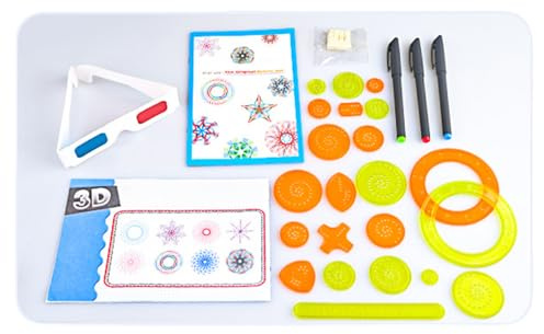 Drehbare Malerei – 3D-Kunst-Zeichenset – Multifunktions-Zubehör für kreative Hobbys aus Papier, Lern-Malvorlage für – Geschenk für Familie, Geburtstag, Reisen, Schule, Zuhause