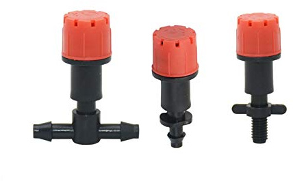 GUOQGXAY Gardening Watering System Tools 50-300pcs Garden Adjustable Nozzle with T-Shaped Barb Connector for Drip Irrigation Watering Sprinkler Drip Tip Dripper Flowerbed