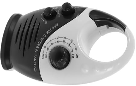 HOMSFOU Mini Badezimmer Radio Tragbar Schwarz Kompakt Leicht Mit Integriertem Lautsprecher Für Dusche Und Home Use
