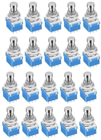 Rinteea 20ST Momentary Gitarreffektpedal 3PDT Fotkontakt 9-Stifts Låsning Stomp Tryckknapp Fotomkopplare True Bypass Solder Lug