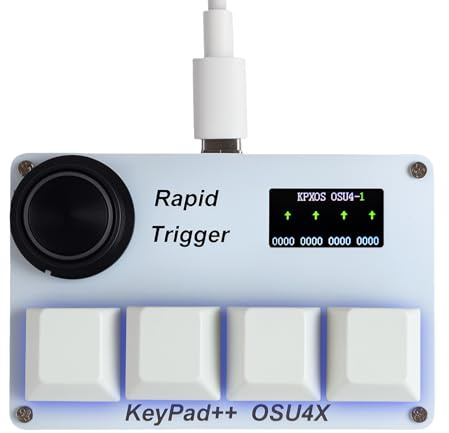 mydcjxktxdywd KPXOS - Teclado de disparo rápido, teclado macro para juegos, interruptores magnéticos con perilla y pantalla, dispositivo de teclado O4C Plug and Play para OSU Geometry Dash O3C