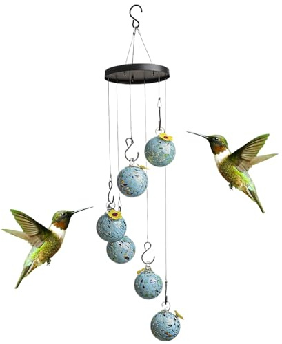Bexdug Comedero de agua para pájaros, cuenco de vidrio para colibríes, para césped, patio, balcón, observación de aves, parque, porche, terraza, jardín
