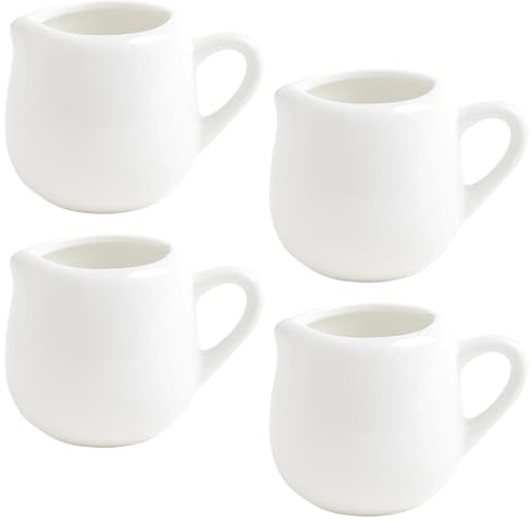 Milk Jug, Small Milk Jug with Lid, 4 Pack 50ml Milk Jugs for Coffee Machine, Gravy Jugs for Serving, Milk Frother Jug