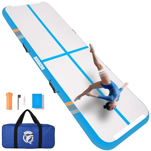 Airtrack Matte – Aufblasbare Turnmatte & Trainingsmatte 3m / 4m für sicheres Training in Gymnastik, Tumbling, Yoga & Fitness | Indoor & Outdoor, Zuhause & Studio