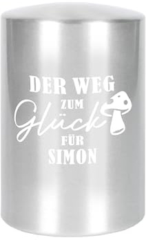 Herz & Heim® Push-Up-Flaschenöffner personalisiert mit Name – 5 Farben – Bieröffner mit Aufdruck – Kronkorkenöffner als Geschenk für Männer (Silber)