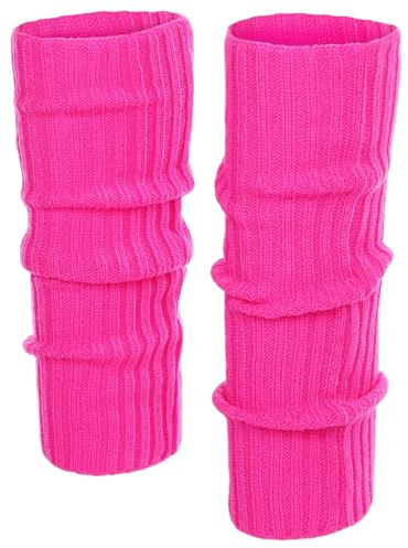 Reccisokz 1 Paia Scaldamuscoli Neon per Costumi Anni '80-'90, per Feste a Tema, Carnevale e Ballo, Donna Taglia Unica