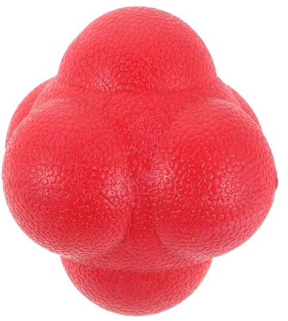 YARNOW Equipo de Entrenamiento Deportivo Hexagonal Rojo 7.6 Cm, Pelota de Reflejos para Agilidad y Coordinación Mano-Ojo, Balón de Reacción para Béisbol, Fútbol y Tenis, Kit