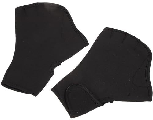 NAMOARLY Guantes de Natación de Nylon Transpirables Resistentes al Agua para Hombre y Mujer, Talla M, Color Negro, 1 Par, Protección de Palma para Natación, Surf y Fitness Acuático