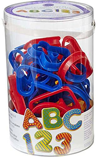 Wilton Set di biscotti / formine per biscotti con lettere e numeri, multicolore, 17,8 cm di larghezza, 17,8 cm di profondità e 28 cm di altezza, colori assortiti