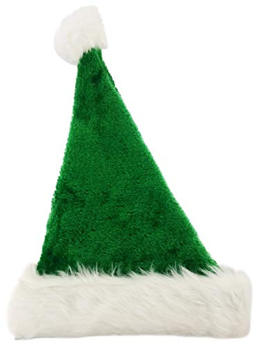 Ciffre Weihnachtsmützen Mütze Nikolausmütze Weihnachtsmütze Santa Plüsch Grün Plüsch