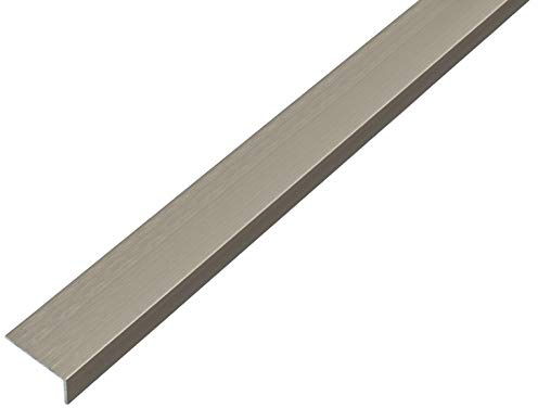 Alberts 488758 Winkelprofil | selbstklebend | Aluminium, edelstahldesign, dunkel | 1000 x 20 x 10 mm