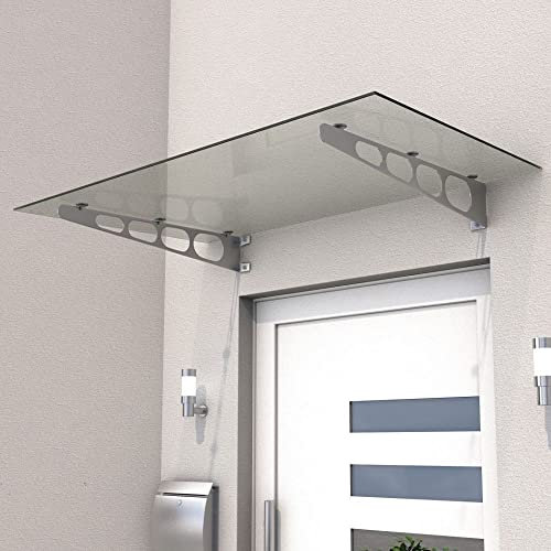 Edelstahlvordach Vordach Echtglas Haustürdach HD/LT 140x90 klar VSG 857400021