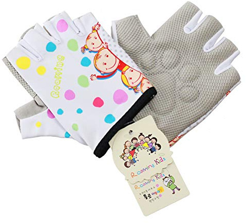 Roaming Kids Gloves for Age2-10, Great for Boys Girls Outdoor Sports,Biking,Cycling, Riding, Netball,Climbing, Monkey Bar,Scooter… (L (Around a Palm: 7), Happy Time)