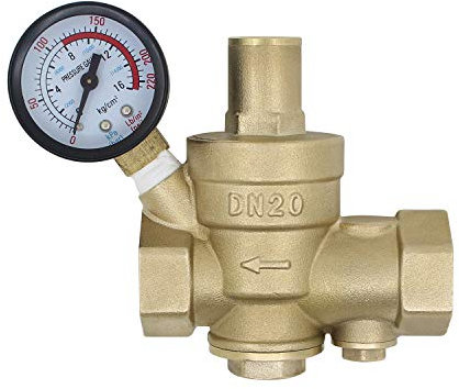 Regulateur de pression eau avec filtre remplaçable 1/2 3/4 1 1-1/4 1-1/2 2 pouce - reducteur de pression d'eau avec manomètre (DN25-1 pouce)