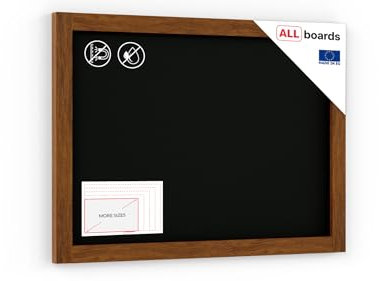 ALLboards Kreidetafel mit lackiertem Holzrahmen 70x50cm, Schwarz, Schreibtafel, Kreide, Kreidetafel zum aufhängen, Tafel schwarz, Schreibtafel zum Aufhängen, Tafel gastronomie