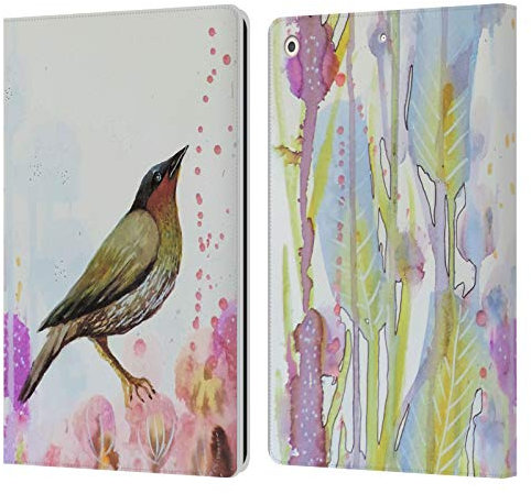 Head Case Designs Offizielle Sylvie Demers Verträumt Voegel 3 Leder-Wallet-Hülle Kompatibel mit Apple iPad 10.2 2019/2020/2021