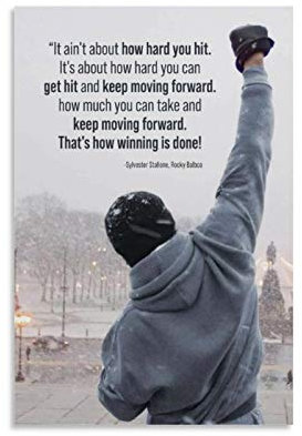 haohaizi Rocky Balboa Zitat Poster Dekorative Malerei Leinwand Wandkunst Wohnzimmer Poster Schlafzimmer Gemälde 30 x 45 cm