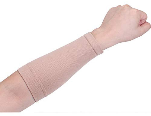 20LY 1 paio di manicotti a compressione completa per avambraccio tatuaggio copertura fino manica per uomo donna protezione UV, Beige, L