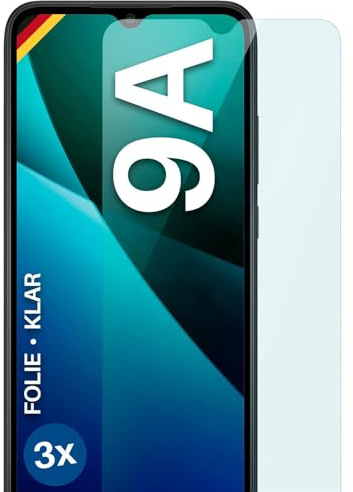 moex für Redmi 9A Schutzfolie Displayschutz Folie Ultra-klar HD 0,2 mm kompatibel mit jeder Hülle, Anbringen ohne Blasen, Handyfolie Extra Kratzfest, FlexProtect 3 Stück