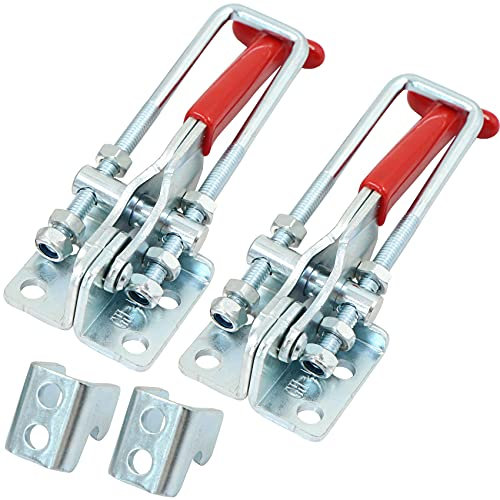 Toggle Clamp 2pz Fibbia in Metallo GH431Chiusura a Leva Regolabilein, Morsetti a Ginocchiera Chiavistello, Morsetti Utensile a mano Capacità di tenuta antiscivolo orizzontale a sgancio rapido