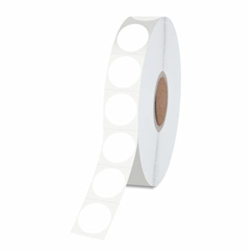 1500 Stück runde weiße Aufkleber, permanente Inventaretiketten mit Perforationslinie in einer Rolle für Büro, Einzelhandel, Zuhause, Klassenzimmer, Lager (1,3 cm Durchmesser)