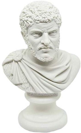 GINGERSHOPONLINE Busto Statua Design: Caracalla (imperatore romano) - Riproduzione busto, scultura in marmo e resina - circa 16 cm, 350 gr. - Prodotto Made in Italy - Idea Regalo Casa