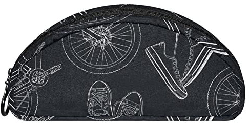 Lurnise Trousse Vélos De Dessinés À La Main Pochette À Fermeture Souple Organisateur De Crayons Trousses De Maquillage