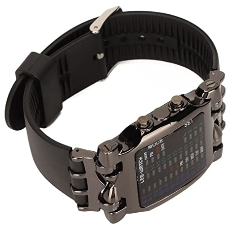 Rosvola Reloj Binario de Pulsera Cuadrado Con Pantalla Digital LED de Colores Para Hombres
