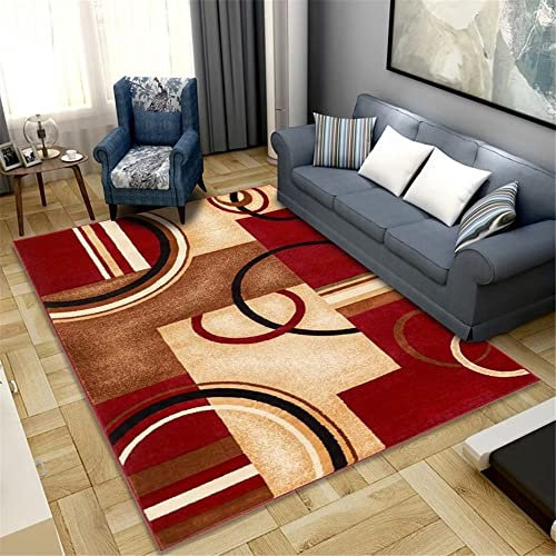 küche Teppich Home Rotbrauner Langflor-Teppich, rechteckiger Teppich, Schlafzimmerteppich, Wohnzimmerdekoration mädchen deko Zimmer Teenager 80X120CM
