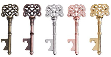 15 Pezzi Bomboniera Antico Chiave Apri di Bottiglia, Apribottiglie con chiave a forma di vintage,Matrimonio Decorazioni Accessori Battesimo di Anniversario Bomboniera Antico Chiave Apri di Bottiglia