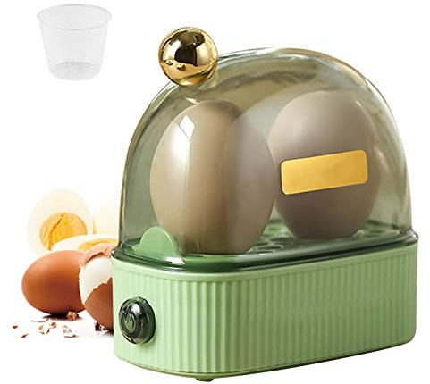 Cuiseur à Œufs pour 2 Œufs avec Cuillère Doseuse, 120 W, Support à Œufs Amovible, Cuit Oeuf Electrique pour Oeuf Dur ou pour Oeuf à la Coque, Oeuf Poché, Omelette et Plat Cuit à la Vapeur,Vert