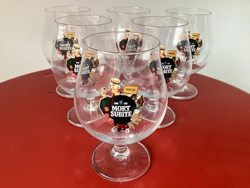 Lot de 6 verre à bière mort subite 50cl neuf